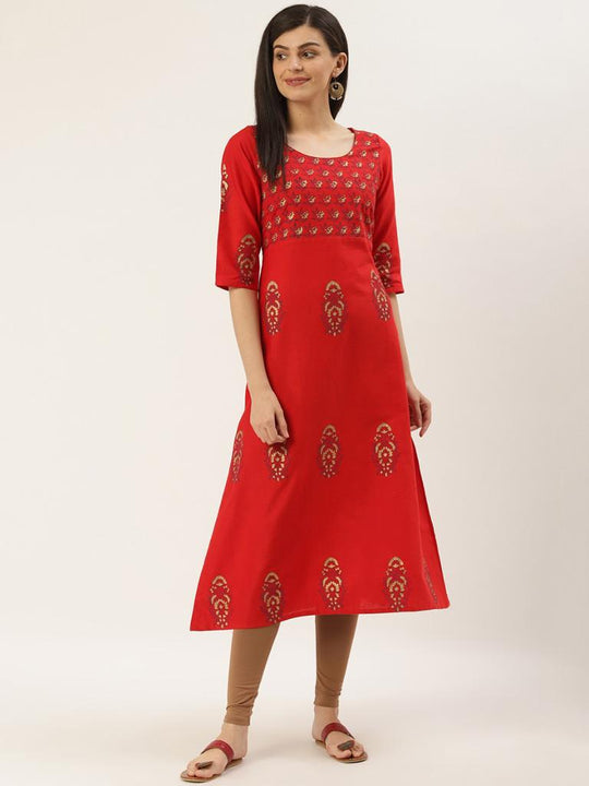 Buy online Yellow Printed A-line Kurti from Kurta Kurtis for Women by  Showoff for ₹619 at 60% off | 2024 Limeroad.com